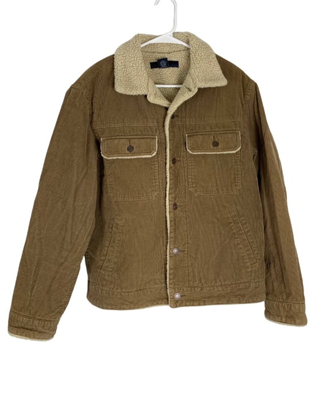 GAP Olive Brown Corduroy Sherpa Jacket Trucker Men’s S Y2K Chore Gorpcore